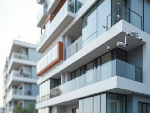 Modern apartment with discreet surveillance cameras